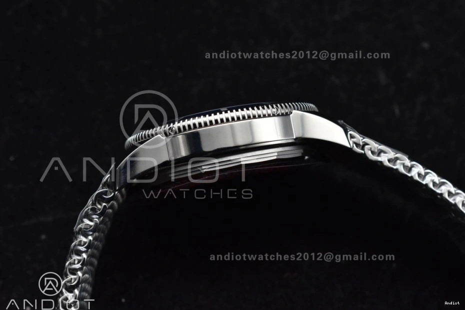 SS II White SuperOcean Blue Ceramic Bezel 42mm on SS Mesh A2824 Dial BLSF Bracelet Heritage 1115